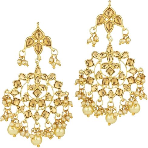 I Jewels Indian Gold Plated Traditional Kundan Choker Ethnic Bollywood Designer Jewelry Set with Earrings & Maang Tikka For Women in Kuwait