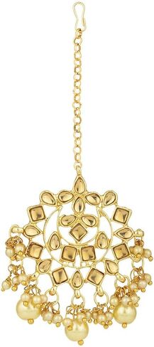 I Jewels Indian Gold Plated Traditional Kundan Choker Ethnic Bollywood Designer Jewelry Set with Earrings & Maang Tikka For Women in Kuwait