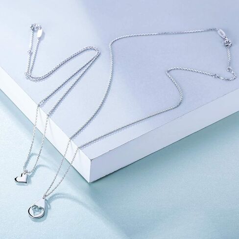 CHICLOVE Mother Daughter Jewelry Sets for Two, Cutout Heart Necklaces, 2 Sterling Silver Necklaces in Saudi Arabia