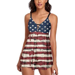 Womens Tummy Control Swimderss Two Piece Tankini Swimsuits Bikini Bathing Suits Tank Top with Boyshorts Swimwear in Saudi Arabia