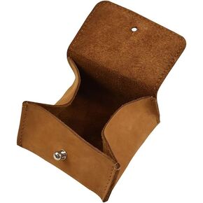 Hide & Drink, Jewelry Pouch, Mini Travel Size Box, Rings & Precious Articles Storage Organizer, Groom & Bridesmaid Wedding Gifts, Full Grain Leather, Handmade, Bourbon Brown