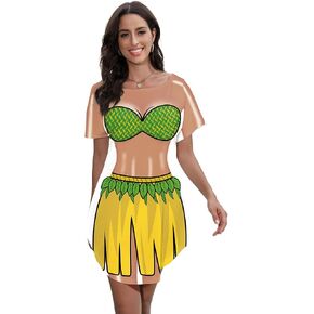 Women's Cute Bikini Printed T Shirt Dress Short Sleeve Baggy Shirt Beach Fun Swimwear Cover Up Dress in Kuwait