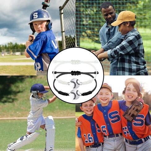 SmileBelle 2pcs Sports Braided Bracelet for Boy Girl Football Baseball Volleyball Basketball Soccer Baseball Bracelet Gift in Kuwait