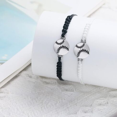 SmileBelle 2pcs Sports Braided Bracelet for Boy Girl Football Baseball Volleyball Basketball Soccer Baseball Bracelet Gift in Kuwait