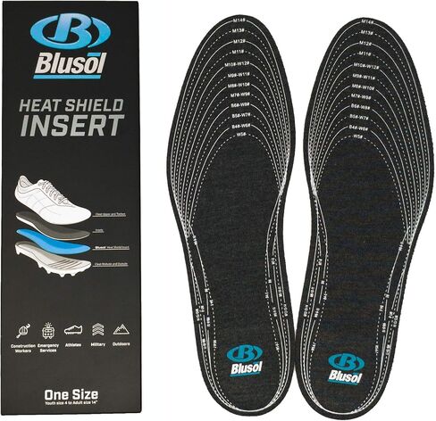 Blusol Shoe Inserts - Burning Feet Relief - NASA Grade Technology, Easily Adheres to Cleat Insoles to Protect Feet from Hot Surfaces - Soccer, Football, Lacrosse - for Men, Women - One Size Fits All in Saudi Arabia
