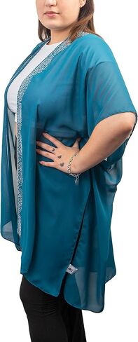 Jessica McClintock Beach Cover Up Swimsuit Sheer Kimono Ruana Shawl Scarf Wrap in Kuwait