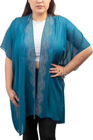 Jessica McClintock Beach Cover Up Swimsuit Sheer Kimono Ruana Shawl Scarf Wrap in Kuwait