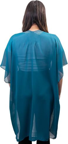 Jessica McClintock Beach Cover Up Swimsuit Sheer Kimono Ruana Shawl Scarf Wrap in Kuwait