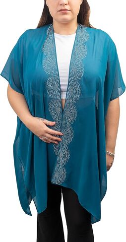 Jessica McClintock Beach Cover Up Swimsuit Sheer Kimono Ruana Shawl Scarf Wrap in Kuwait