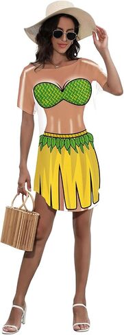 Women's Cute Bikini Printed T Shirt Dress Short Sleeve Baggy Shirt Beach Fun Swimwear Cover Up Dress in Kuwait