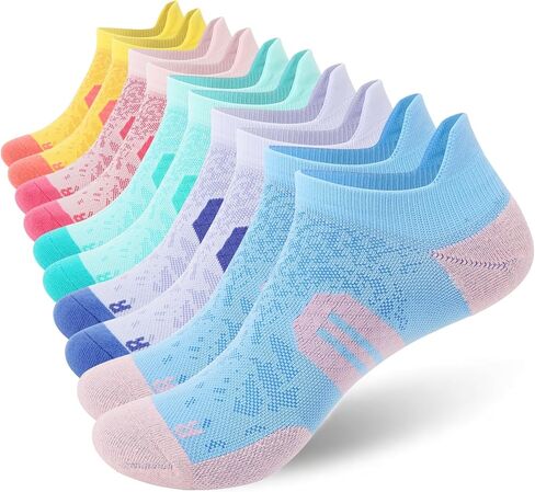 BUDERMMY Womens Ankle Compression Socks with Arch Support Athletic Low cut Running Socks for Women Workout Cushion 5 Pairs in Saudi Arabia