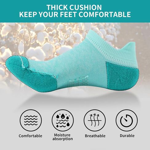 BUDERMMY Womens Ankle Compression Socks with Arch Support Athletic Low cut Running Socks for Women Workout Cushion 5 Pairs in Saudi Arabia