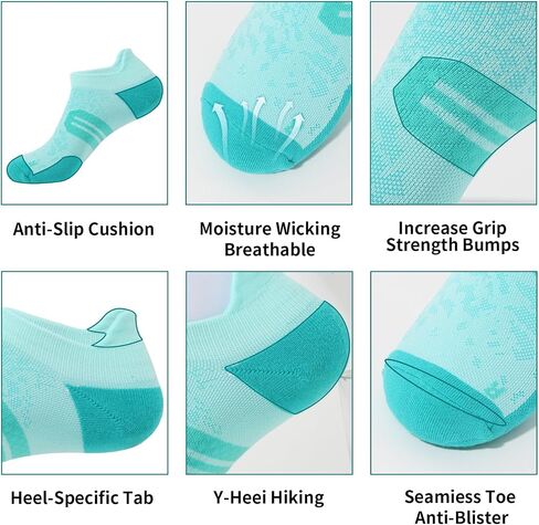 BUDERMMY Womens Ankle Compression Socks with Arch Support Athletic Low cut Running Socks for Women Workout Cushion 5 Pairs in Saudi Arabia