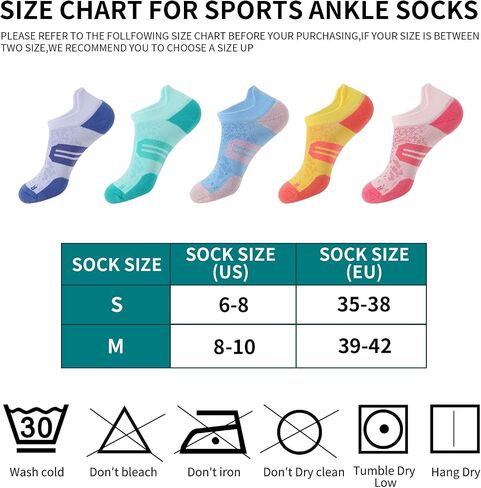 BUDERMMY Womens Ankle Compression Socks with Arch Support Athletic Low cut Running Socks for Women Workout Cushion 5 Pairs in Saudi Arabia