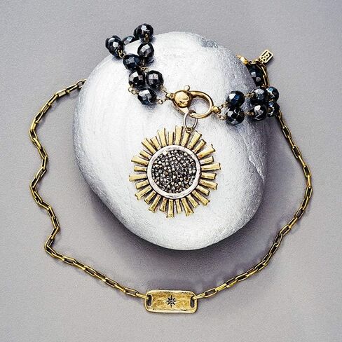 قلادة شمسية من Waxing Poetic Be The Light من الفضة الاسترليني والنحاس الأصفر وكريستال سواروفسكي in Kuwait