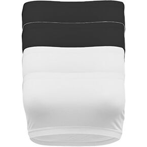 TL Women's 4 Pieces Strapless Bandeau Bra, Seamless Active Base Layer, No Padded Tube Top, Junior or Plus Size in Kuwait