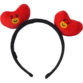 BT21 LINE FRIENDS عصابة رأس نسائية مطرزة بالقطيفة ثلاثية الأبعاد، كويا، مقاس واحد