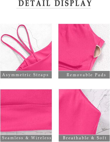 MELYUM Womens Long Line Sports Bra One Strap Workout Crop Tank Tops Supportive Yoga Open Back Asymmetrical Activewear in Kuwait