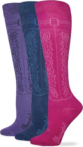 Wrangler Cowgirl Boot Socks, Assorted, Med (W 6-9), 3 Pair in Saudi Arabia