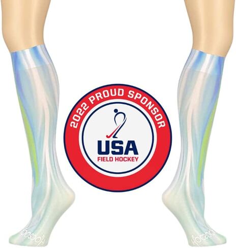 HOCSOCX Blue Wave Under Sock Rash Guards for Soccer Ice & Field Hockey Moisture Wicking Liners for Hiking Skiing | Medium in Saudi Arabia