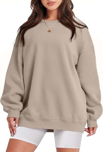 ANRABESS البلوز المتضخم للنساء الصوف كم طويل Crewneck بلوزة كاجوال خريف 2023 الملابس العصرية in Kuwait