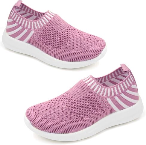 Apawwa Boys Girls Sneakers Kids Lightweight Slip On Running Shoes Pink/Blue/Navy/Black Walking Shoes Breathable Tennis Shoes for Toddler/Little Kids/Big Kids in Kuwait