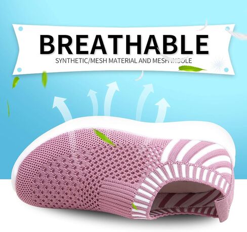 Apawwa Boys Girls Sneakers Kids Lightweight Slip On Running Shoes Pink/Blue/Navy/Black Walking Shoes Breathable Tennis Shoes for Toddler/Little Kids/Big Kids in Kuwait