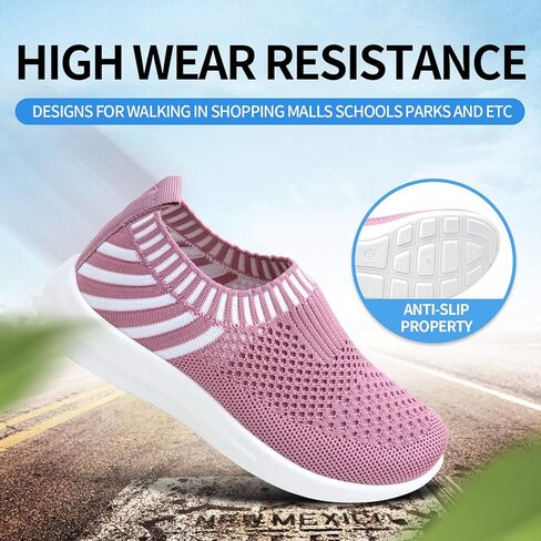 Apawwa Boys Girls Sneakers Kids Lightweight Slip On Running Shoes Pink/Blue/Navy/Black Walking Shoes Breathable Tennis Shoes for Toddler/Little Kids/Big Kids in Kuwait