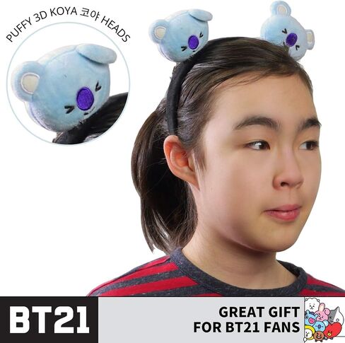 BT21 LINE FRIENDS 3D Plush Embroidered Womens Headband, KOYA, One Size in Saudi Arabia