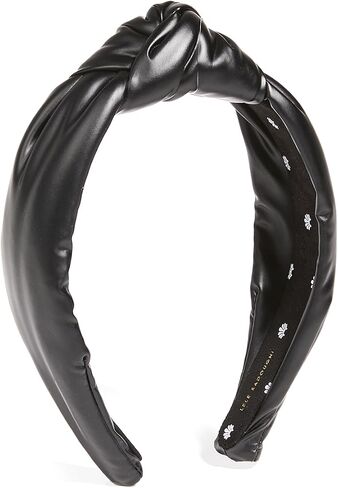 Lele Sadoughi Women's Faux Leather Knotted Headband, Black Leather, One Size in Kuwait