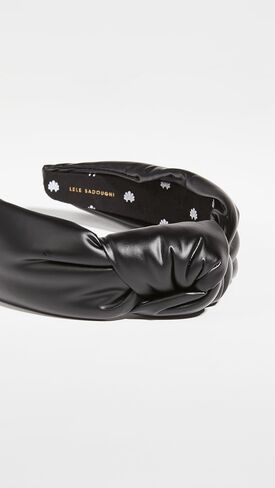 Lele Sadoughi Women's Faux Leather Knotted Headband, Black Leather, One Size in Kuwait
