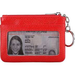 Women Genuine Leather Keychain Zipper Change Wallet Small Mini Pocket Size Coin Purse in Saudi Arabia