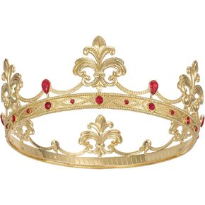 SWEETV Fleur-de-lis King Crown للرجال، غطاء رأس Royal Prince Tiara للعصور الوسطى، Royalcore، Knight، Viking، Halloween