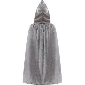 KNELOR Kids Hooded Velvet Cloak Robe Halloween Cosutme Cape Fancy Cosplay Costumes 3 to 16 Years