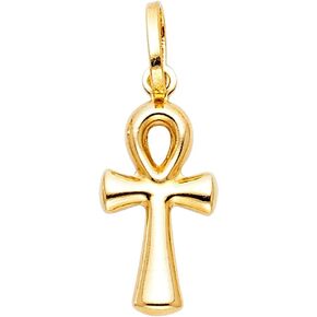 14k Yellow Gold Ankh Religious Cross Pendant in Saudi Arabia