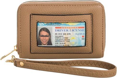 FACAI RFID Wallet Women, Small Wallet for Women, Credit Card Holder, Wristlet Wallet for Women with ID Window Black in Saudi Arabia