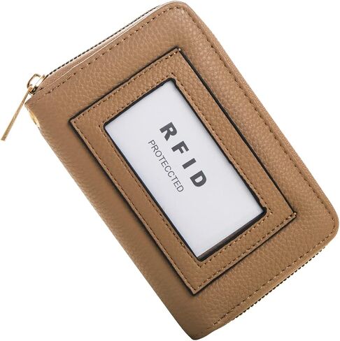 FACAI RFID Wallet Women, Small Wallet for Women, Credit Card Holder, Wristlet Wallet for Women with ID Window Black in Saudi Arabia