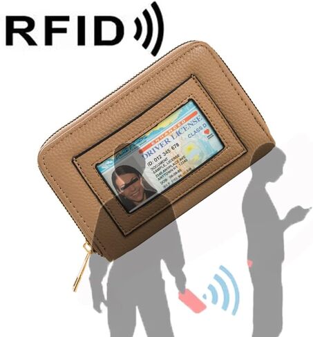 FACAI RFID Wallet Women, Small Wallet for Women, Credit Card Holder, Wristlet Wallet for Women with ID Window Black in Saudi Arabia