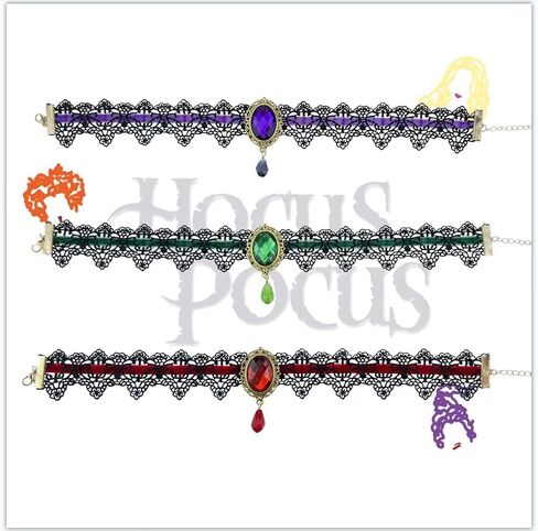 Set of 3! Sanderson Sister Necklaces for Halloween. Super Cute Hocus Pocus Witches Necklaces for Halloween. Three Witches Necklaces for Women, Adults, and Teens. Great Group Costume Outfit Accessories for Women. Affordable Hocus Pocus Witches Costume Acce in Saudi Arabia