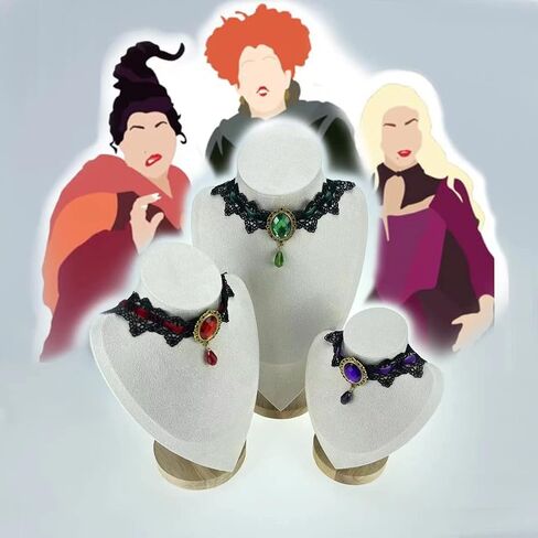 Set of 3! Sanderson Sister Necklaces for Halloween. Super Cute Hocus Pocus Witches Necklaces for Halloween. Three Witches Necklaces for Women, Adults, and Teens. Great Group Costume Outfit Accessories for Women. Affordable Hocus Pocus Witches Costume Acce in Saudi Arabia