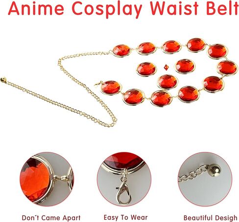 حزام الخصر التنكري للهالوين من FORNYIN سلسلة من الحجر الأحمر لإكسسوارات الأزياء التنكرية in Kuwait
