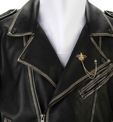A N KINGPiiN Lapel Pin for Men Bee with Hanging Chain Brooch Suit Stud, Shirt Studs Men's Accessories (Gold) in Saudi Arabia