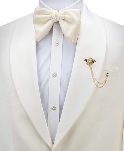 A N KINGPiiN Lapel Pin for Men Bee with Hanging Chain Brooch Suit Stud, Shirt Studs Men's Accessories (Gold) in Saudi Arabia