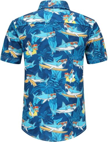 Men's Hawaiian Shirt Short Sleeves Tropical Floral Casual Button Down Holiday Beach Shirts Hawaiian Shirt for Men in Saudi Arabia