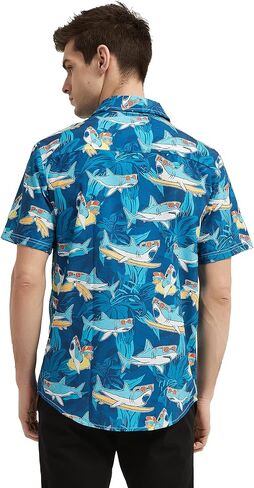 Men's Hawaiian Shirt Short Sleeves Tropical Floral Casual Button Down Holiday Beach Shirts Hawaiian Shirt for Men in Saudi Arabia
