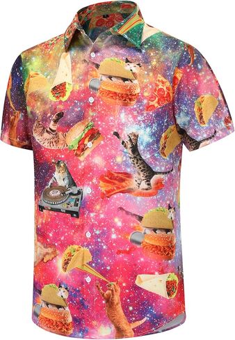 Men's Hawaiian Shirt Short Sleeves Tropical Floral Casual Button Down Holiday Beach Shirts Hawaiian Shirt for Men in Saudi Arabia