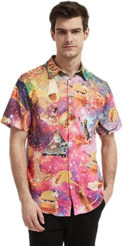 Men's Hawaiian Shirt Short Sleeves Tropical Floral Casual Button Down Holiday Beach Shirts Hawaiian Shirt for Men in Saudi Arabia