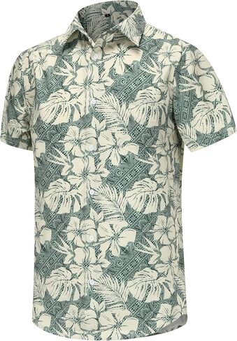 Men's Hawaiian Shirt Short Sleeves Tropical Floral Casual Button Down Holiday Beach Shirts Hawaiian Shirt for Men in Saudi Arabia