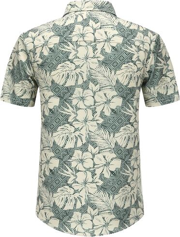 Men's Hawaiian Shirt Short Sleeves Tropical Floral Casual Button Down Holiday Beach Shirts Hawaiian Shirt for Men in Saudi Arabia