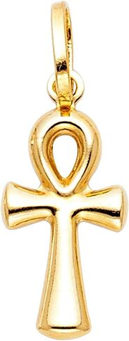 14k Yellow Gold Ankh Religious Cross Pendant in Saudi Arabia